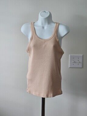 AMO Ribbed Tank Peach Size Large